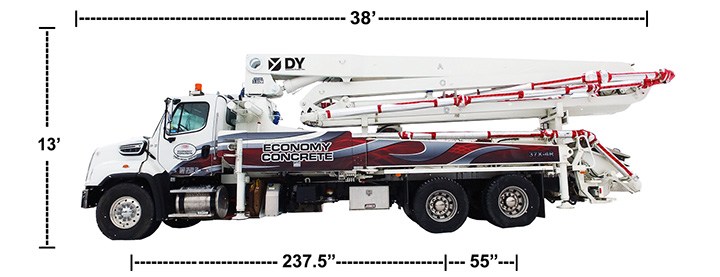 DY Concrete Pumps 37X-4R concrete boom pump with dimensions