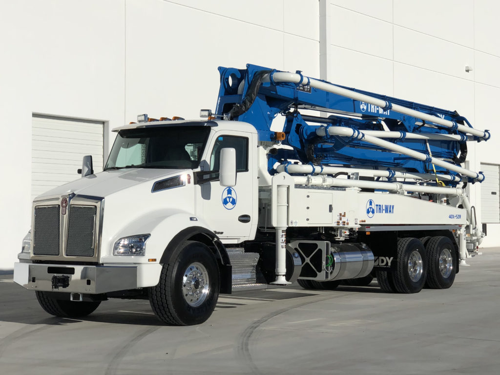 40 meter 5 section ZR-fold boom pump manufactured for Tri-Way 