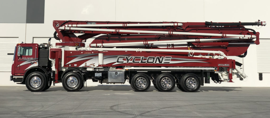 57X-6RZ boom pump manufactured by DY Concrete Pumps for Cyclone 