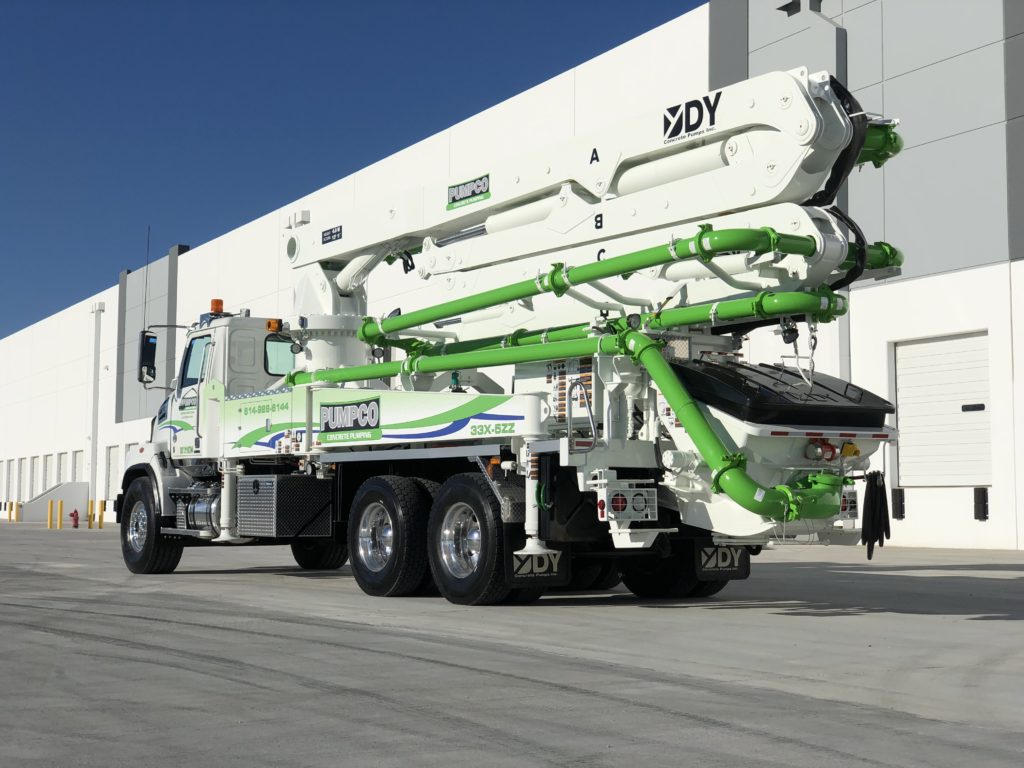 33X-5ZZ concrete boom pump manufactured by DY Concrete Pumps for Pumpco