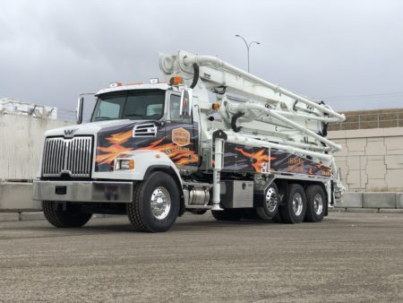 Engineered Construction's DY 38X-5ZR manufactured by DY Concrete Pumps