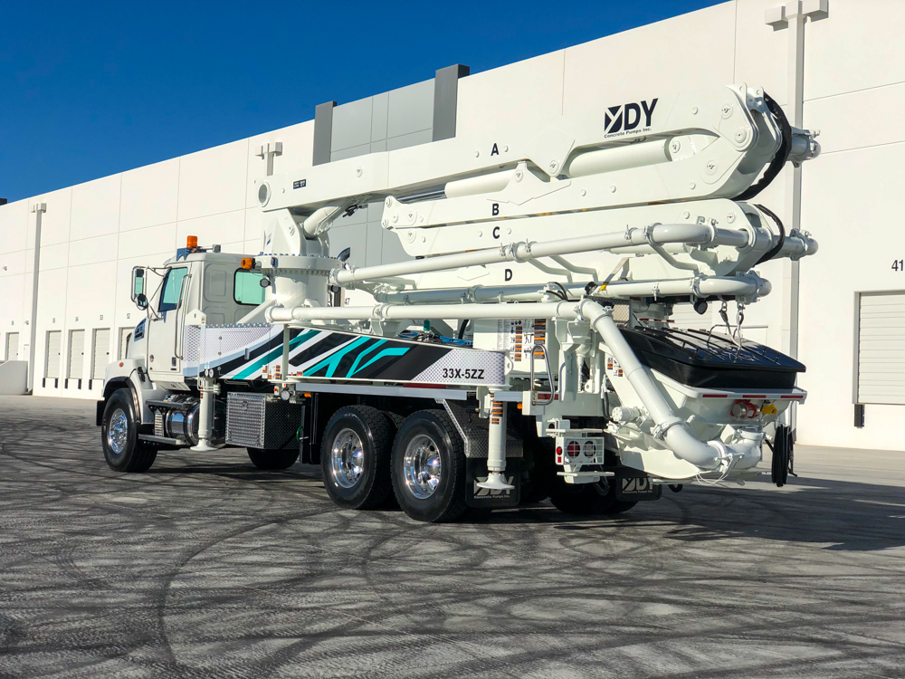 DY Concrete Pumps 33 meter boom pump a the WOC event