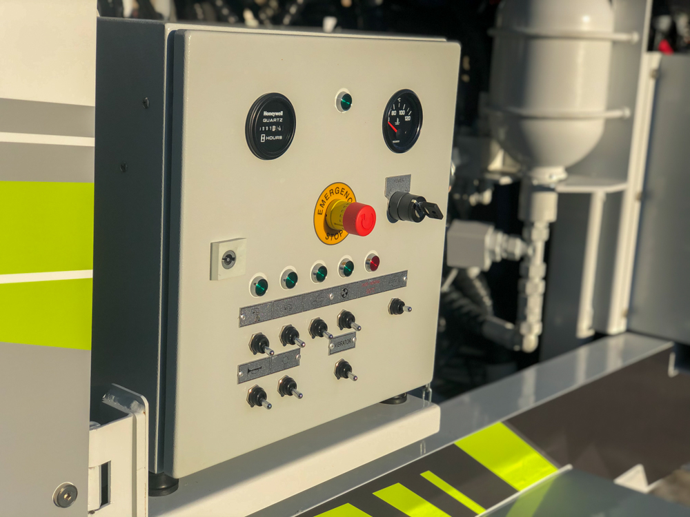 controls on the DY TP-90 line pump from DY Concrete Pumps