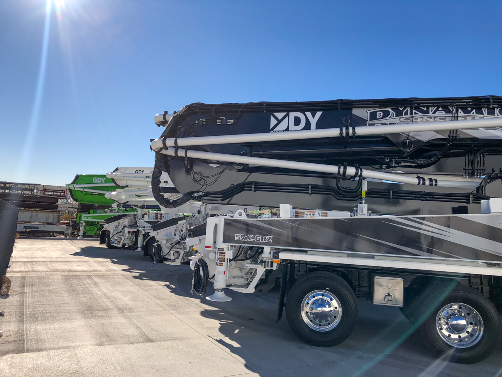 four DY pumps lined up outside of the WOC event