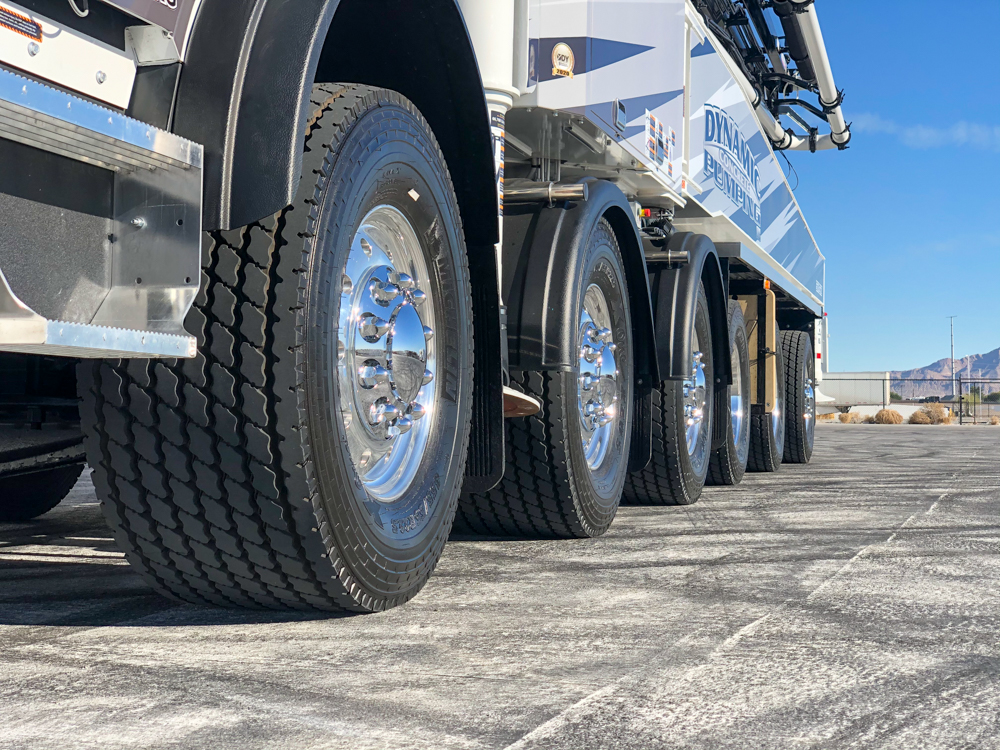 wheels on the Dynamic Concrete Pumping pump manufactured by DY Concrete Pumps
