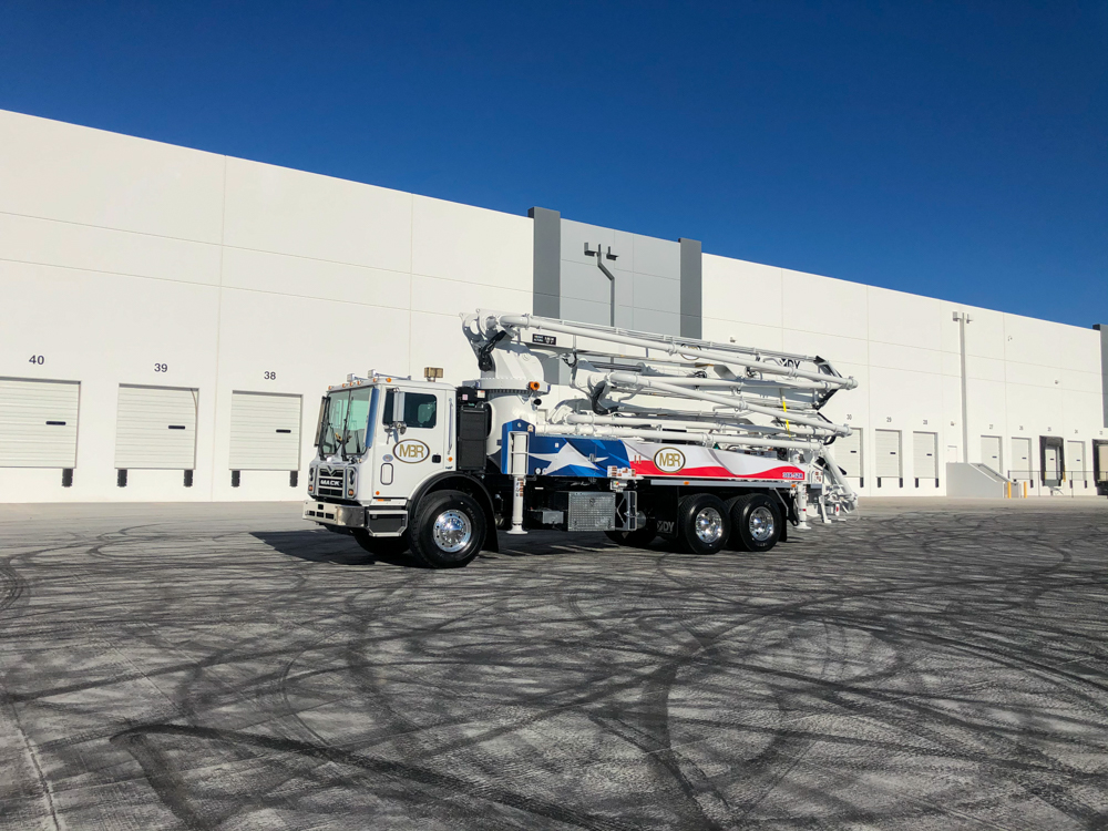 concrete pump manufactured for MBR by DY Concrete Pumps at the WOC event