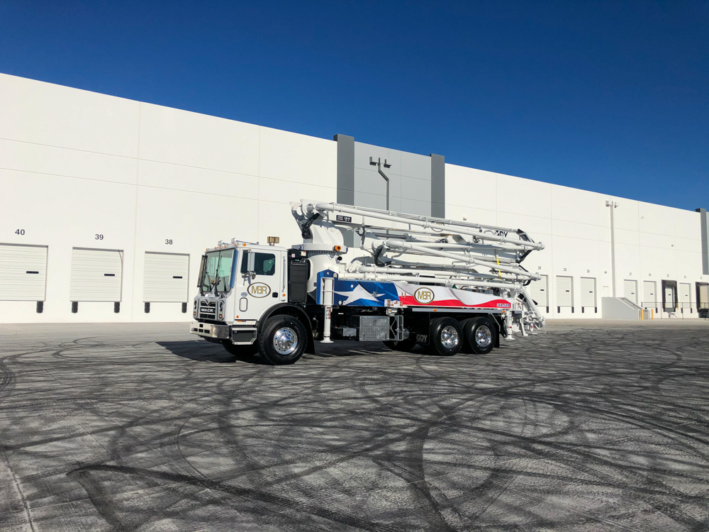 Texas flag concrete pump manufactured by DY Concrete Pumps at the WOC event