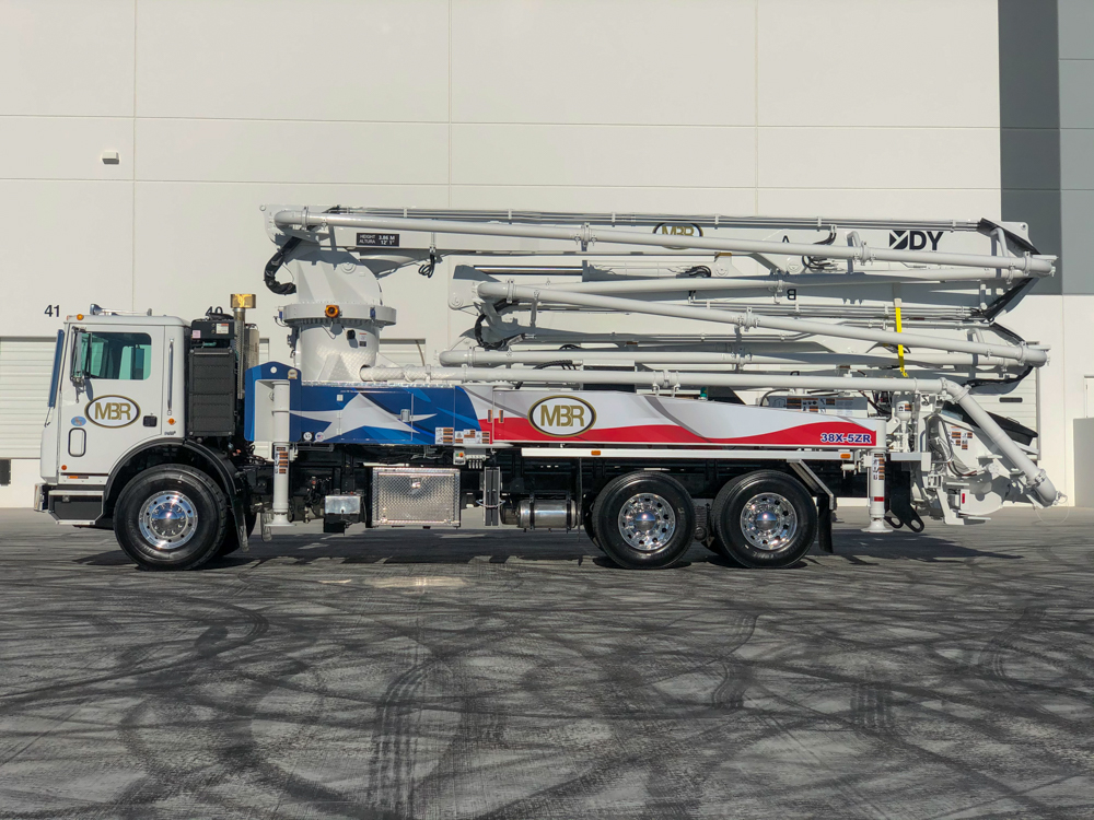 MBR concrete pump on display at the World of Concrete event