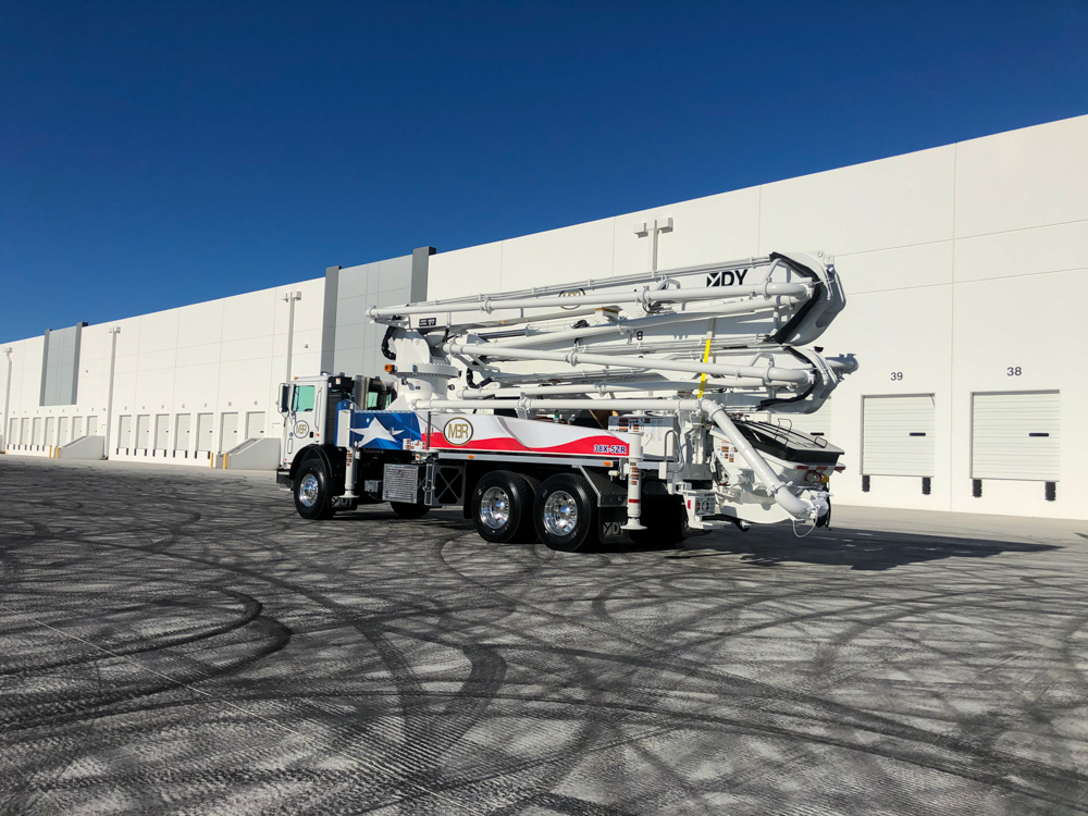 MBR concrete pump from DY Concrete Pumps on display at the WOC event